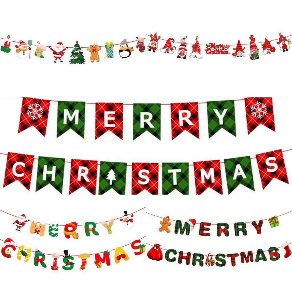 Vibrant Christmas Party Banner With Santa Claus And Elk Designs For Joyful Holiday Decor
