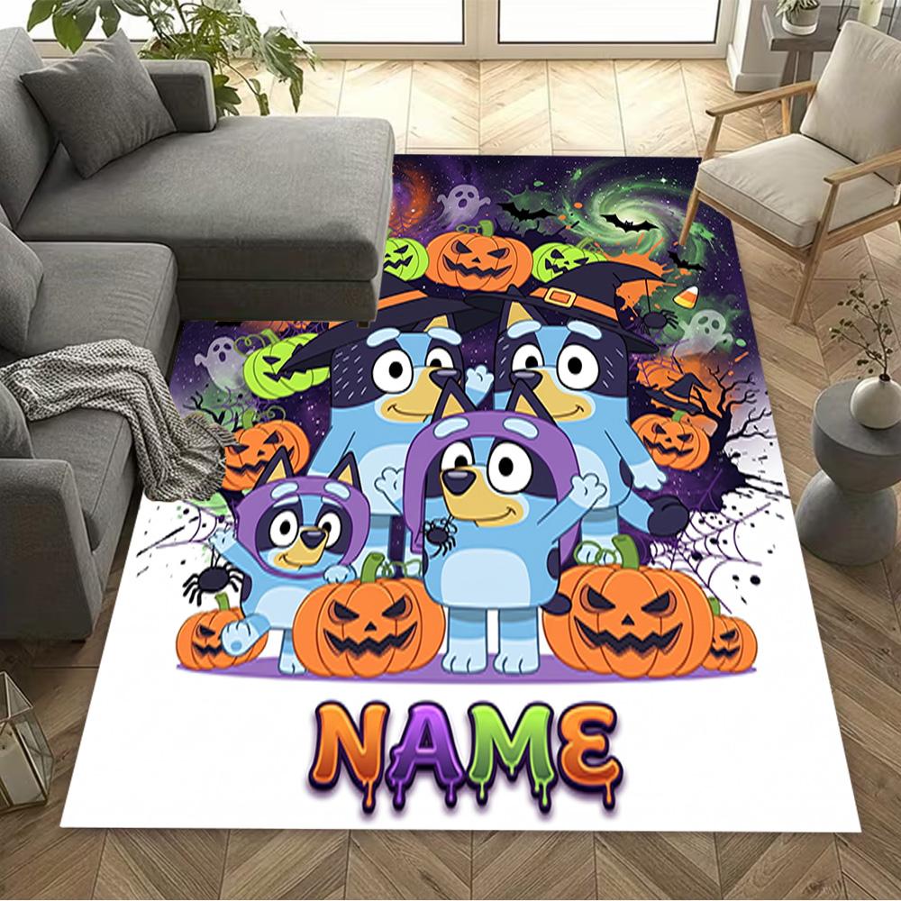 Halloween Pumpkin Adventure Customize Your Name Floor Rug Office Rug Suitable for Study room Dining Room Outdoor Foyer Antislip Carpet