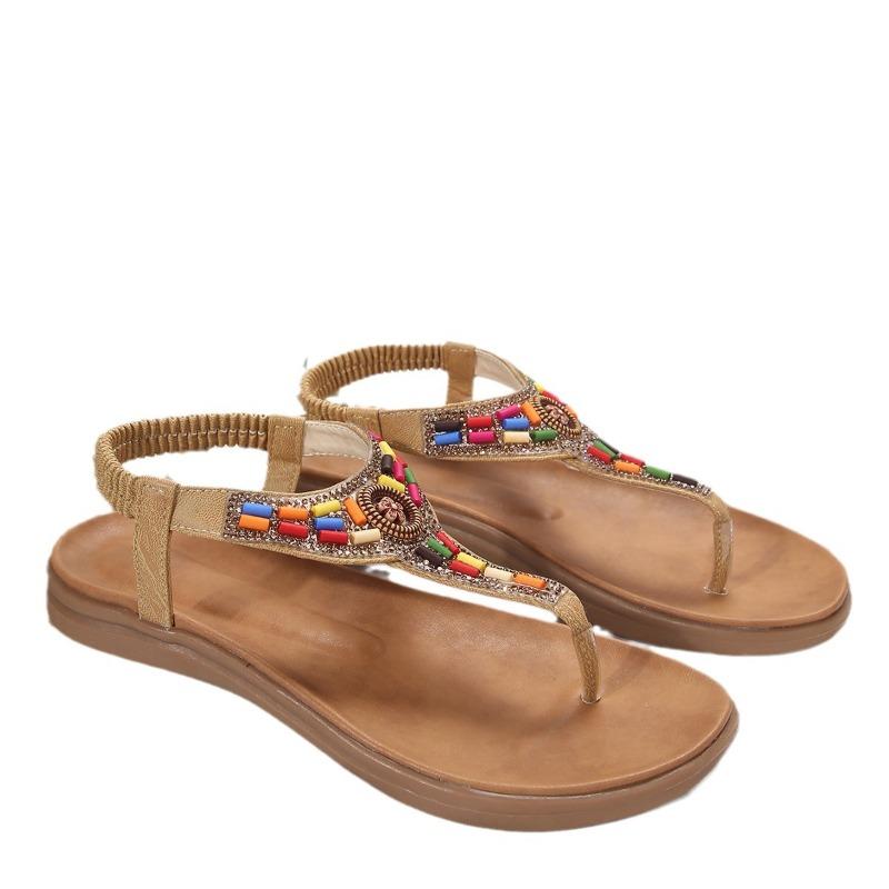 Bohemian Style Flat voor Dames Clip Teen Gladiator Sandalen Vrouw Retro Zomer Mode Casual Strand Schoenen Anti Slip Slippers 2025