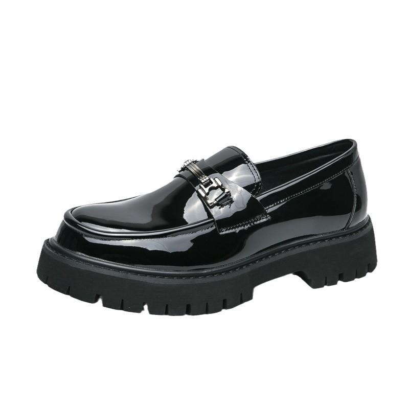 Mode Luxe Hommes Mocassins à Semelle Épaisse Chaussures en Cuir à Enfiler Noires Décontractées Chaussures de Ville pour Hommes Mariage Fête Bureau Chaussures de Mode