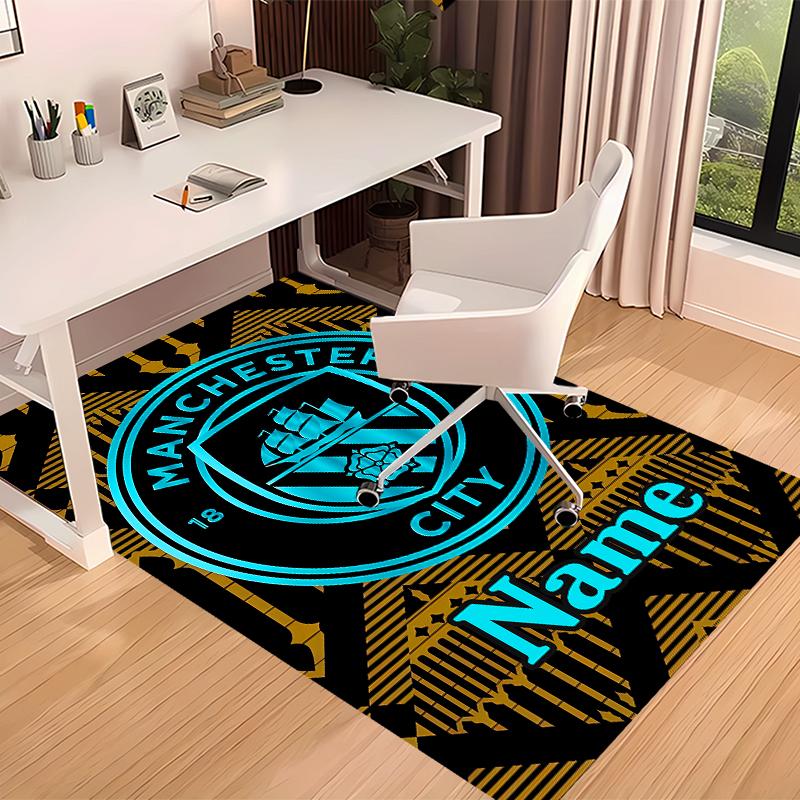 Custom Personalization Manchester City F.C Print Area Rug - Soft, Washable Non-Slip Indoor Mat,Living Room,Home&Office Decorative Rug