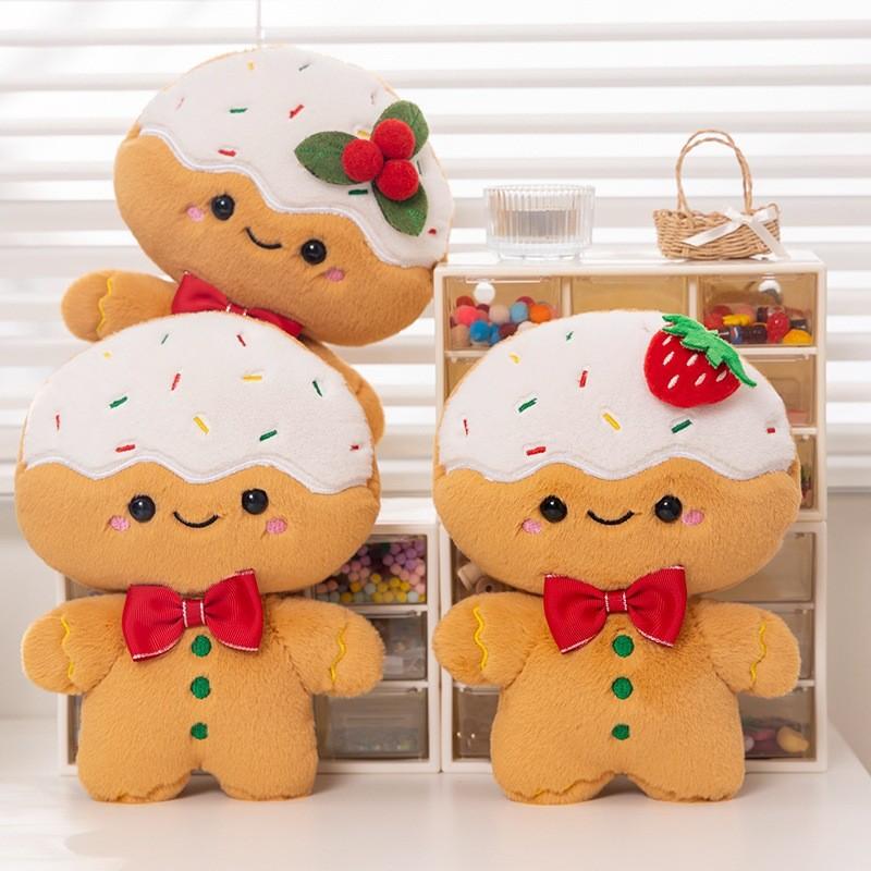 Entzückendes Lebkuchenmann-Plüschtier Gemütliches Kissen Weiches Geschenk zur Weihnachtsdekoration