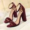BIGTREE Women's Summer High Heels Fashion Simple Thick Heel  High Heel Nightclub One Word with Sandals