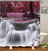 Forest Landscape Bathroom Curtain 3D Natural Scenery Waterfall Printing Shower Curtains Waterproof Polyester Home Decoration