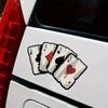 Reflective PVC Personality Decals Cartoon Playing Cards A Motorcycle Car Stickers for BMW Nissan Peugeot Tesla Car Accessories