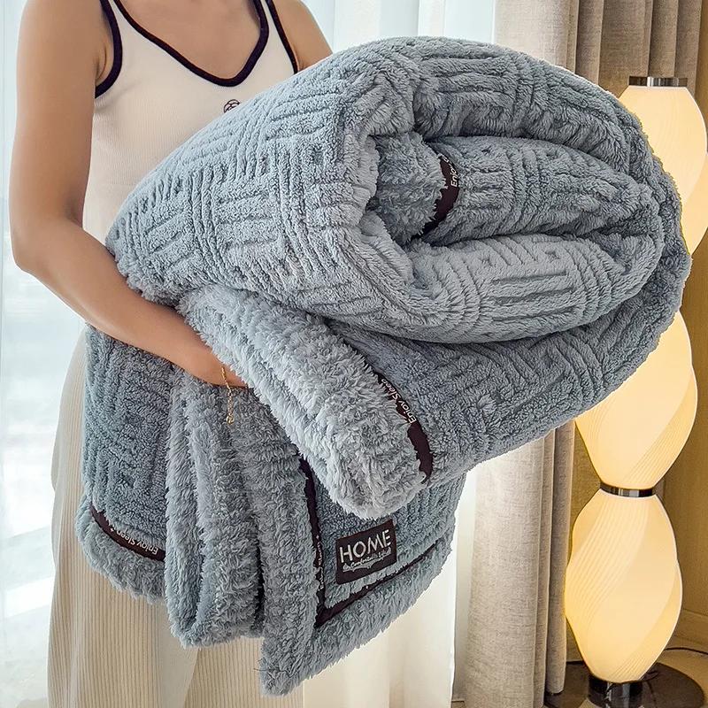 New Maternal and Child Grade Bed Blankets Warm Breathable Sofa Blankets Autumn Winter Blanket Soft Fluffy for Office Home Travel