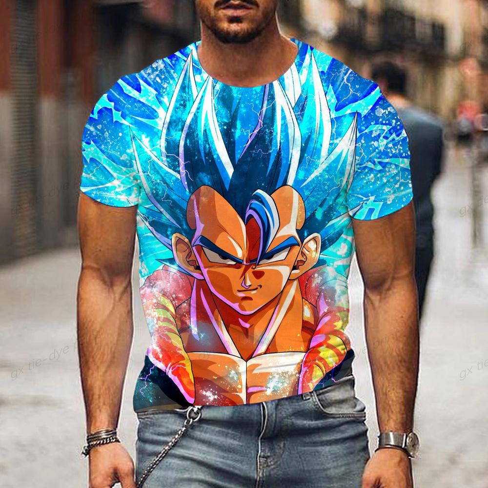 Dragon Ball Z Baby Suit Son Goku dětské letní pánské tričko anime kreslený tisk bílo-černý top pro chlapce a dívky