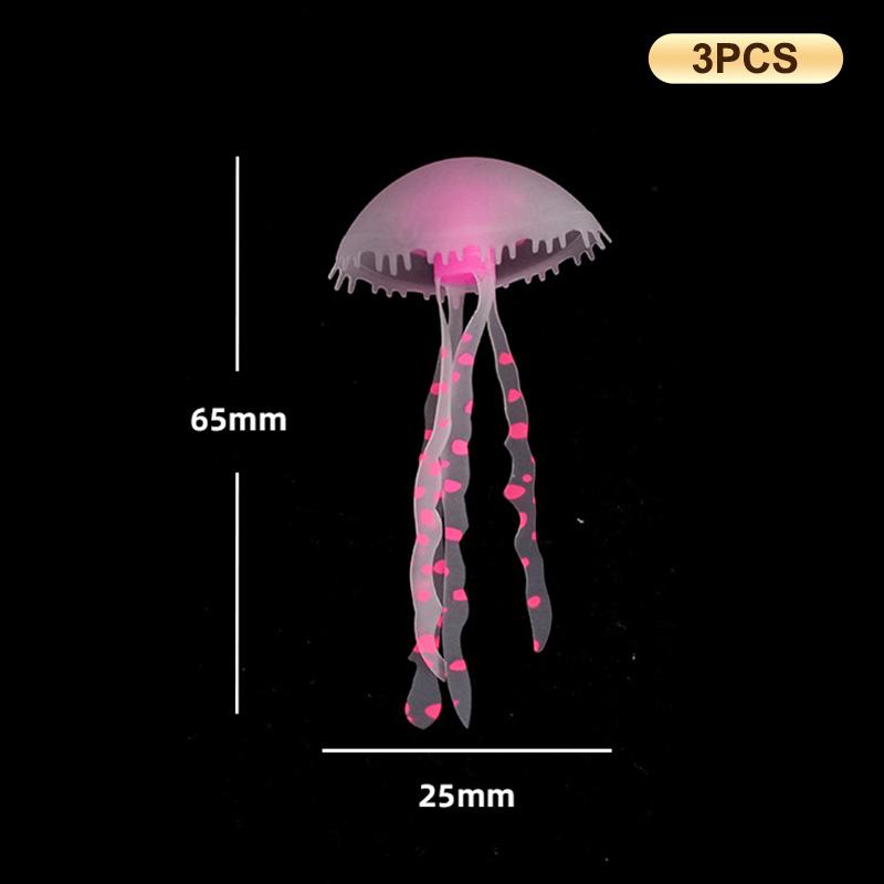 3 Stück Künstliche Leuchtende Fluoreszierende Quallen Aquarium Dekoration Fischtank Unterwasserpflanze Marine Aquatische Landschaft Ornament