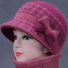 Mom's Winter Fleece-Lined Knitted Basin Hat for Elderly Women