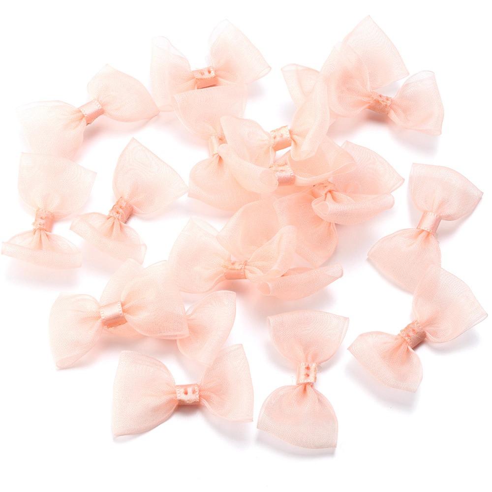 20PCS 2.5*5cm Size Colored Ribbon Bows Colored Small Size Gauze Ribbon Bows Gauze Ribbon Handwork DIY Sewing Craft Bow