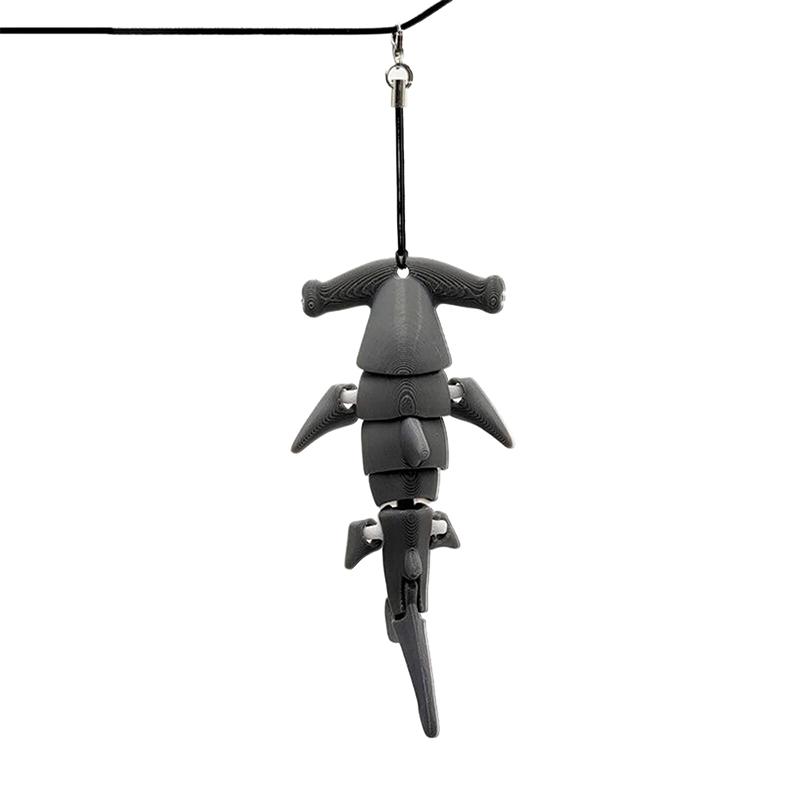 Hammerhead Shark Key Chain 3D Animals Backpack Pendant Posable Flexible Hammerhead Shark Keychain For Purse Backpack Handbags
