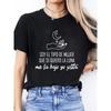 Women's Spanish Letter Print Sports T-Shirt | Round Neck Short Sleeve