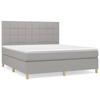 Box Spring Bed with Mattress Light Grey 160 X 200 Cm Fabric