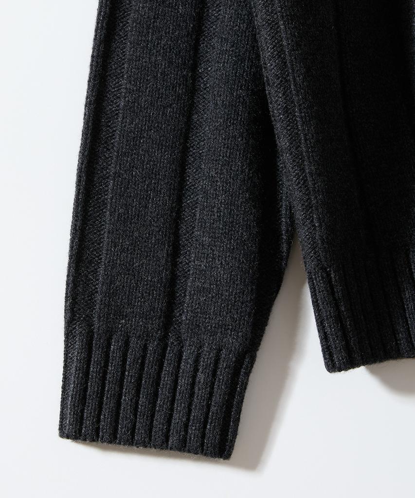 HORLISUN Meadow Wide Rib Crewneck Knit Melange Charcoal