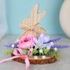 Wooden Easter Rabbit Sculpture Animal Figurine Ornament Spring Home Decoration For Mantels Bookshelf Tabletop Display