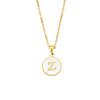 Minimalist Initial Enamel White A-Z Pendant Letter Alphabet Personalize Pendant Necklace For Women Men Jewelry Gift