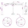 Garden Umbrella with Base 200 X 300 Cm Polyester Rectangular Taupe