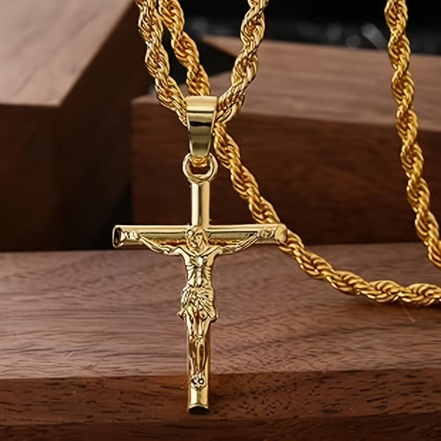 [YS Kreuz Halskette] Edelstahl YS Kreuz Anhänger Halskette - Hip-Hop Punk Stil Schmuck für den täglichen Gebrauch für Männer