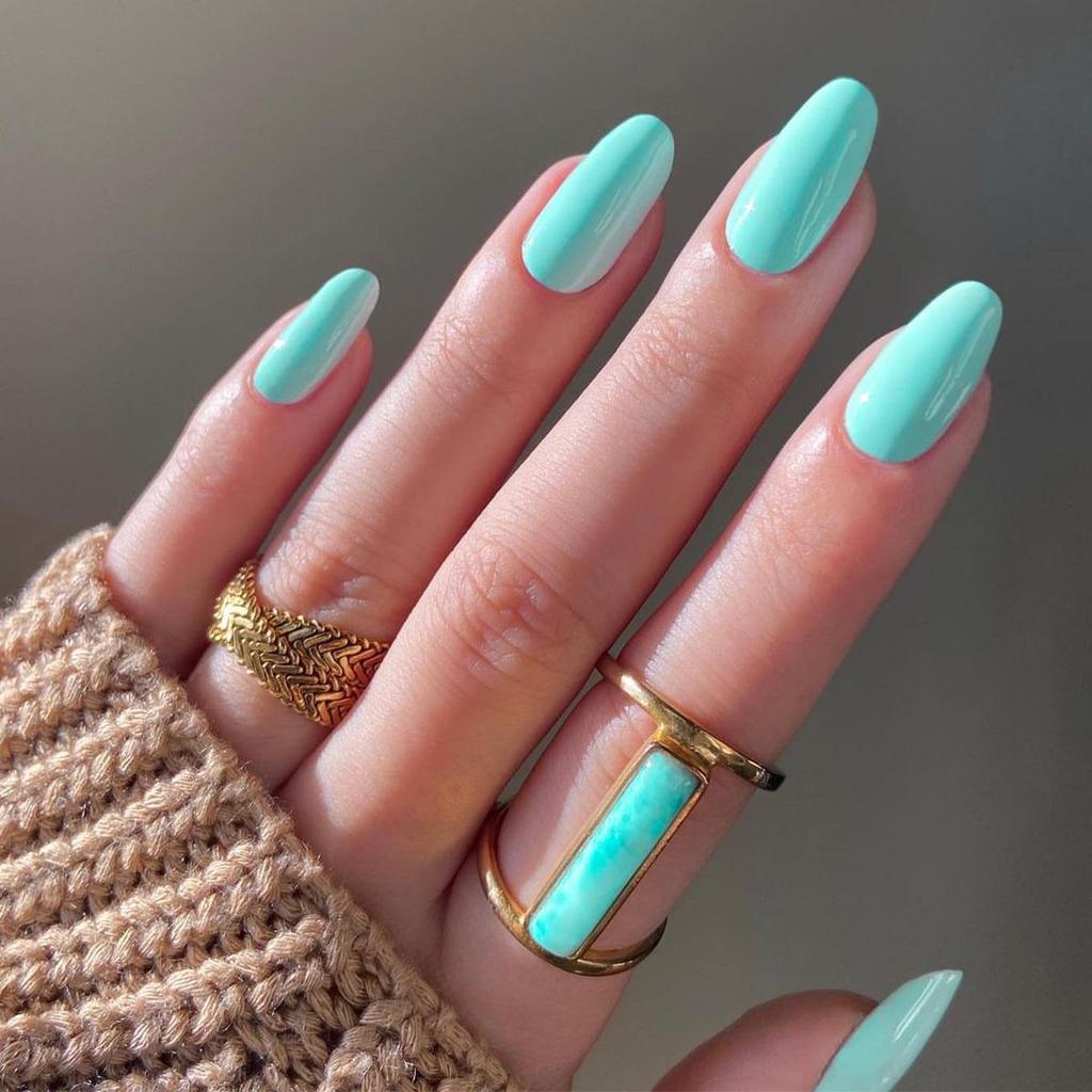 Solid Color Short Round Nail Tips - Set of 24 Simple False Fingernails