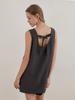 LE STUDIO Bag Ribbon Sleeveless Long Blouse Charcoal