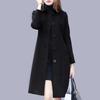 Women's Spring and Autumn Solid Color Medium-length Coat Lapel Slim and Thin Coat