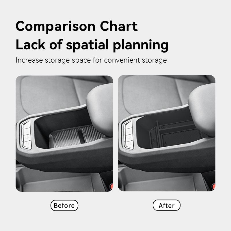 For Kia EV3 2024-2025 Center Console Armrest Box Storage Box ABS Car Central Armrest Organizer Storage Box Interior Accessories