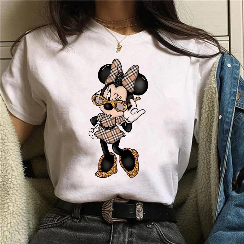 2025 Musse Pigg T-shirt Y2k Mimmi Mus Hatt Tryck Bomullskomfort T-shirt Dam Mode T-shirt Kläder för Kvinnor Kawaii Disney T-shirt