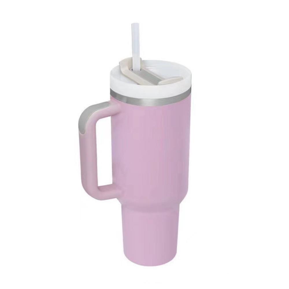 40oz Insulated Tumbler with Lid and Straws Stainless Steel Coffee Tumbler with Handle Vacuum Leak Proof Coffee Cup