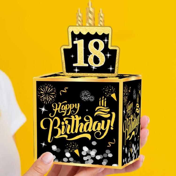Safe Paper Birthday Surprise Boxes Pull Out Money Holder Customizable Age Decorations Party Supplies