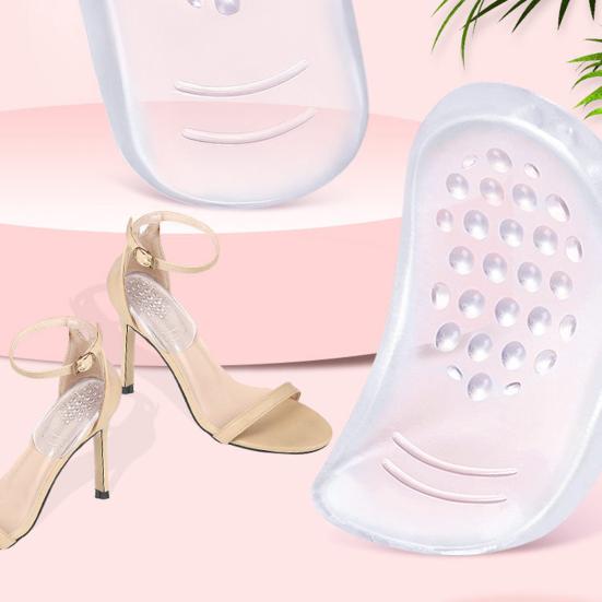 1 Pair Heel Protectors Thickened Elastic Super Soft Bounce Transparent Anti-Friction Invisible Sticky Shockproof High Heel Pads Shoes Accessory