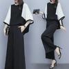 Dames Lente & Zomer Tweedelige Set: Losse Top en Wijde Pijpen Broek, Casual Mode, Plus Maat Beschikbaar