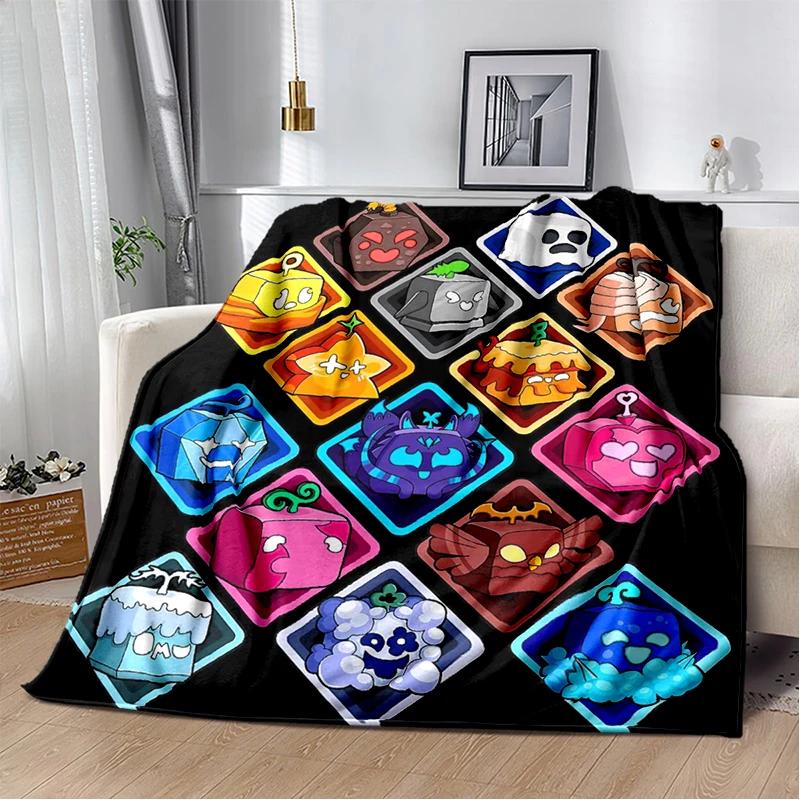 2025 Neuer Stil B-Blox Frucht Cartoon Flanelldecke, Weiche Wohndecke für Zuhause Schlafzimmer Bett Sofa Reiseabdeckung Kindergeschenk