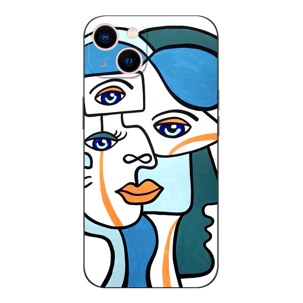 Black tpu Case For Samsung galaxy A3 A5 A7 2016 2017 2018 cover Picasso abstract Art painting