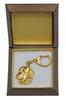 Golden Retriever - Gilded Key Ring with Dog In Gift Box, Handbag Decoration, Luxury Accessory by Art-Dog Brand