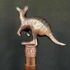 Brass Antique Rabbit Shape Designer Head Handle Style Walking Stick Cane Red Wood Two Fold Unique Handle Cane Gift