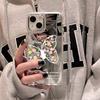 Flower butterfly mirror for iPhone17promax mobile phone case 15/14 Apple 16 electroplating button 13