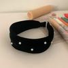 Wide Velvet Headband with Pearl Points for Daily Wear