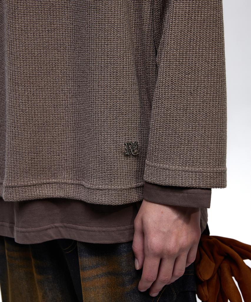 Aleseueseussi Layered Crew Neck Knit - Brown
