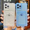 Luxury Card Slot Bag Transparent Phone Case For iPhone 15 14 Plus 11 12 13 Mini 15 Pro Max Wallet Soft Shockproof Cover Cases