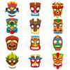 Hawaiian Party Mask Set With Paper Totem Masks For Cosplay And Themed Events