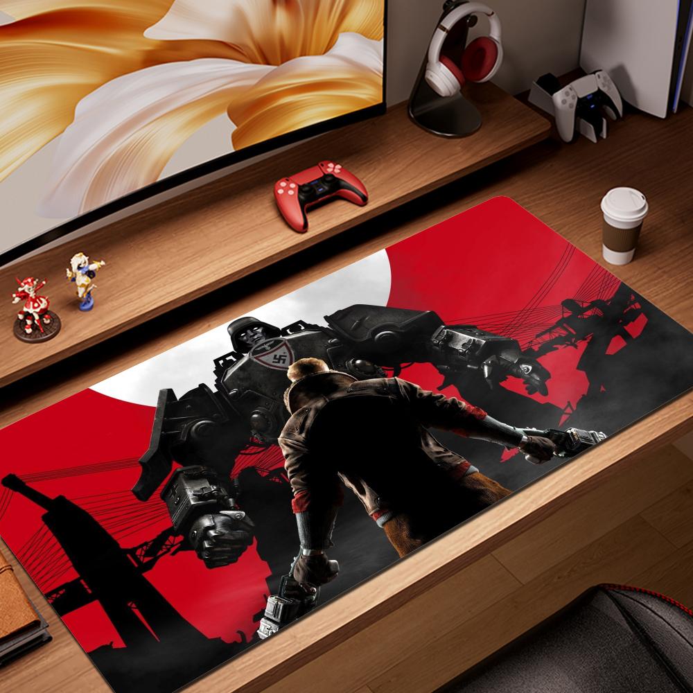 HYBXAXC Muismat Wolfenstein Muismat Grote Toetsenbord Bureau Mat Gaming Muismat LockEdge Antislip Mat Toetsenbord Muismat 90x40