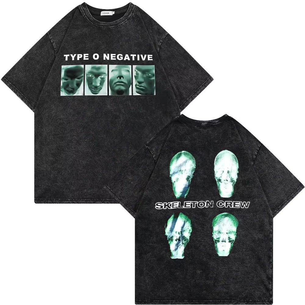 Rock Band Type O Negative Suspended In Dusk Streetwear Washed Vintage Tshirt Oversize Tee Men Women Casual Top