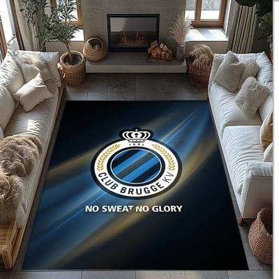 Tapis Doux Antidérapant pour Sol Intérieur Motif Football Soccer Club Brugge FC Tapis Décoratif Sportif pour Chambre à Coucher