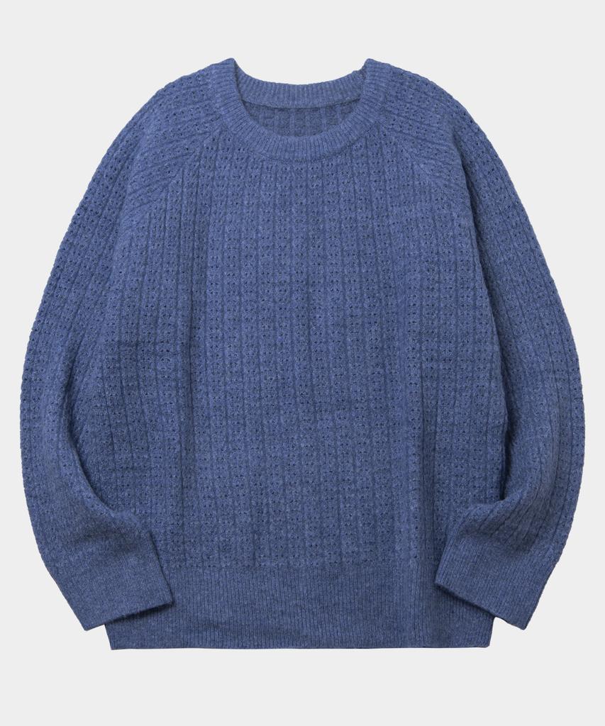 BLACK MOMENT Minimal Round Blend Pullover Knit T-Shirt [Black]