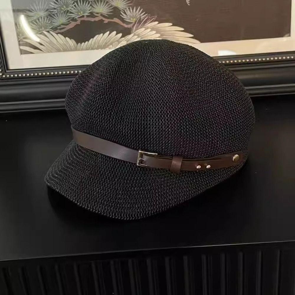 Knitted Painter Hat Thin Sunshade Hat New Octagonal Hat for Outdoor Activities