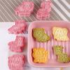 8 stuks set koekjesvormpjes dinosaurus plastic cartoon persbare koekjesvorm snoepgoed koekjesstempel bakken gebak bakgerei gereedschap