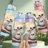1PC Owl Bird Family Nest Art Print 750ml Color Plastic Sports Water Bottle Leakproof Flip Straw Lid Suitable for Sports Office Home Use