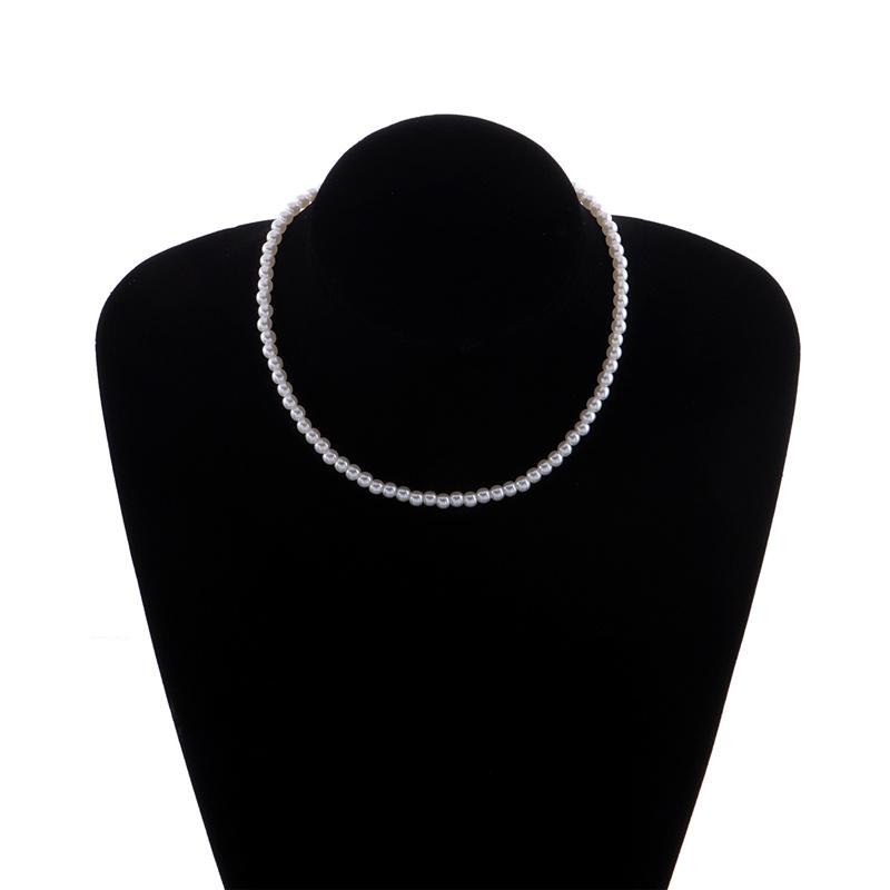 Trend Elegant White Imitation Pearl Beads Choker Clavicle Chain Necklace For Women Wedding Jewelry Choker Collar