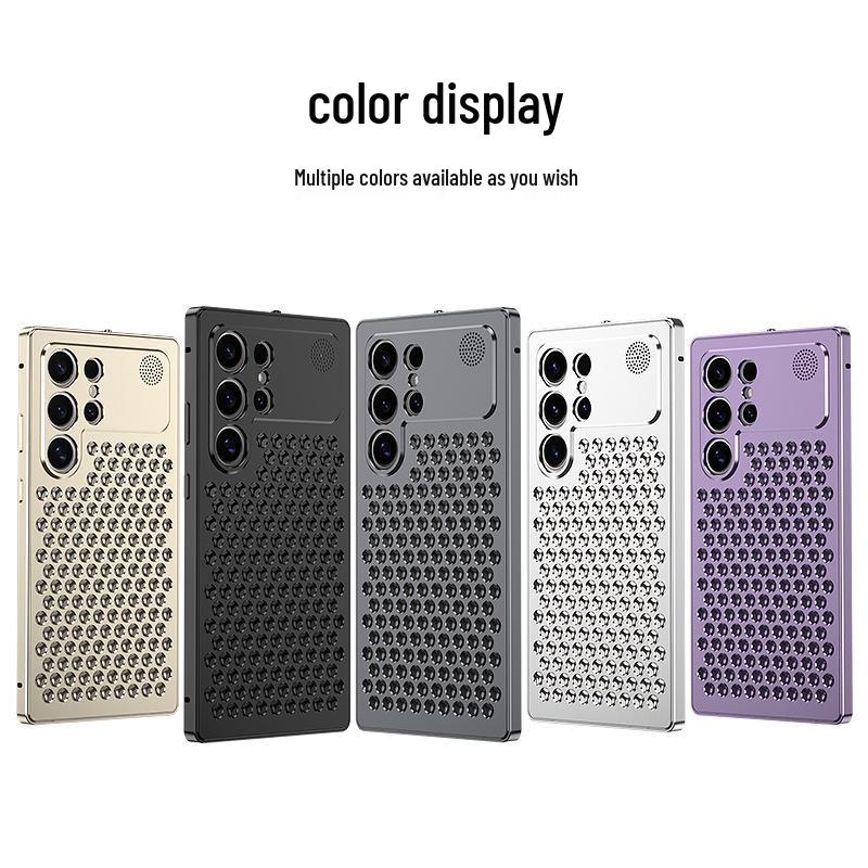 Samsung S26 Ultra Metal Aromatherapy Cooling Case: Anti-Drop, Snap-On Protective Cover for S25 and S24 Ultra