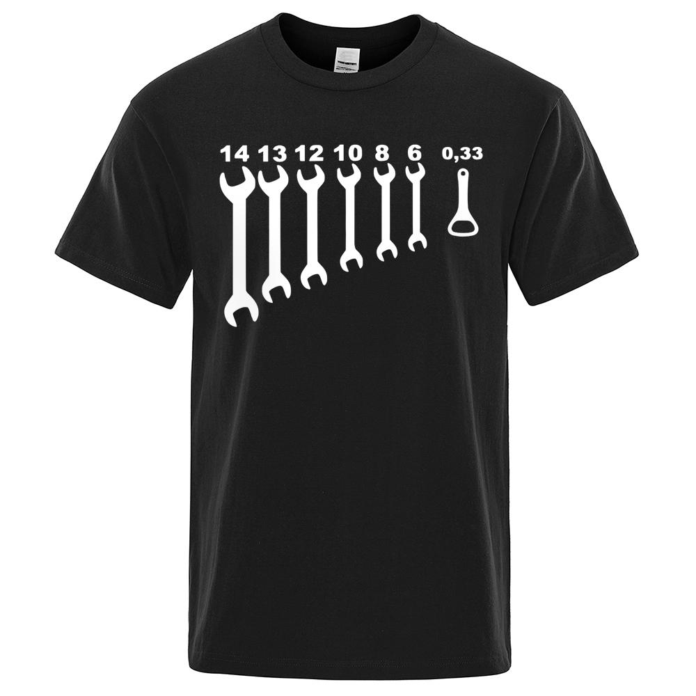 Vintage Screw Wrench Opener Mechanic T-Shirts Men Car Fix Engineer Short Sleeve T Shirts Top Tee Men's Clothes